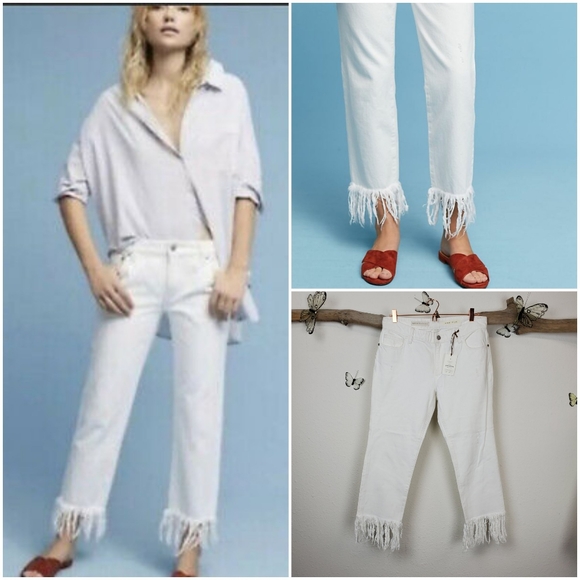 anthropologie white jeans